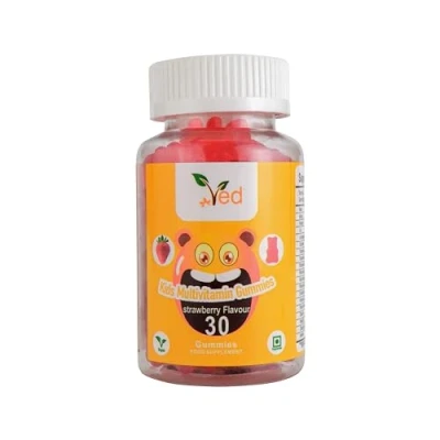 Image of Ved Kids Multivitamin Gummies for Calcium Supplement, Energy &amp; Immune System, Vitamin A,C E,B6,B12,D3 Vegan 15 Days Supply, 30 Chewable Vitamins Gummies. (15 Supply)