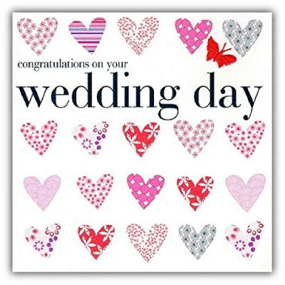 Image of Claire Giles Hearts and Stars Congratulations Wedding Day Card