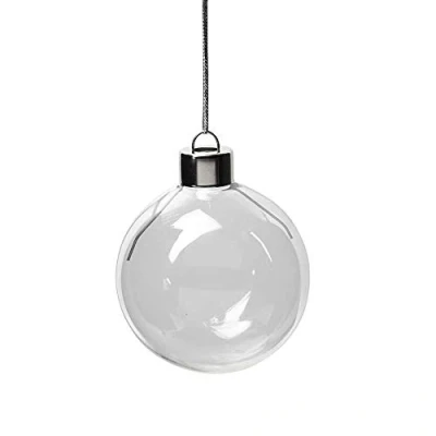 Image of CRAFTY CAPERS 8 Fillable 60mm Glass Bauble Christmas Ornaments for Tree Decoration