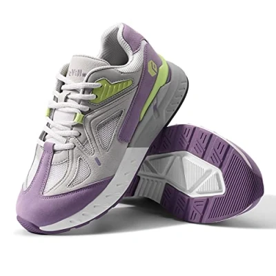 Image of FitVille Womens Extra Wide Fit Trainers Ladies Walking Running Shoes Comfortable Sneakers for Flat Feet Plantar Fasciitis, Light Purple, 5 UK