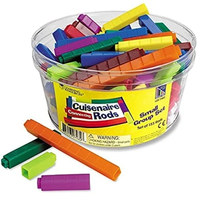 Image of Learning Resources Interlocking Plastic Cuisenaire Rods Small Group Set (Set of 155)
