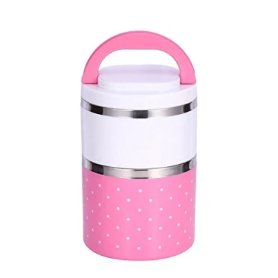 Image of Bento Lunch Box for Kids,Thermal Insulation 1/2/3 Layers Portable Insulated Stainless Steel Food Container Waterproof Stackable with Handle Men Women Children