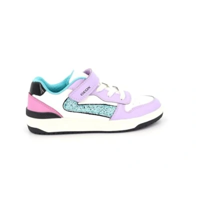 Image of Geox Washiba GIRL Trainers for kids, Size: 7K, Lilac/turquoise Imitation leather/ textile