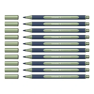 Image of Schneider ML05001035 Metallic Rollerball Pens (Line Width 0.4 mm, Highly Ink, Quick Drying, Housing Made of 88% Bio Based Plastic) Pack 10, Vintage Green