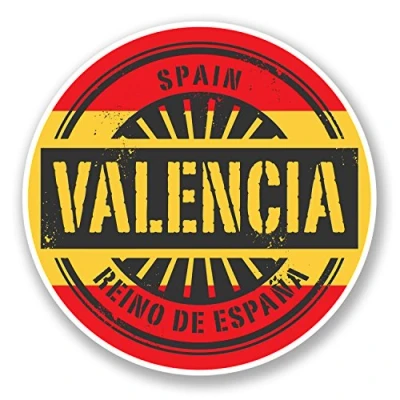 Image of 2 x 10cm Valencia Spain Vinyl Sticker Travel Luggage Tag Flag Map Laptop #6015 (10cm 10cm)