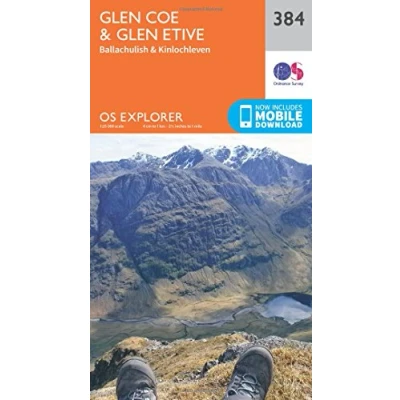 Image of Explorer 384 Glen Coe &amp; Etive Map With Digital Version