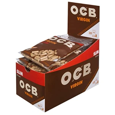 Image of OCB 9200 Unbleached Slim Virgin Filter 6 mm Eco Friendly 10 Bags 150 Pieces