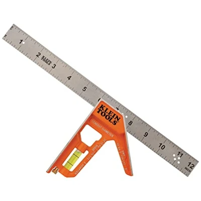 Image of Klein Tools 935CSEL Combination Square Ruler for Electricians and Carpenters, Stainless Steel Double Sided Ruler, Bubble Level, Magnetic