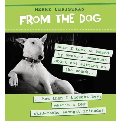 Image of From The Dog Christmas Card, Funny Cards Dog, Xmas Card