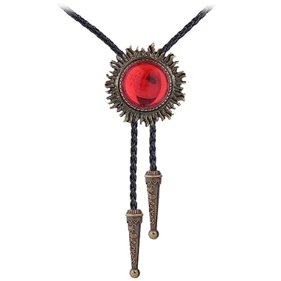 Image of Pnuokn Cowboy Gemstones Bolo Tie For Halloween Carnivals Party Man Teens Shirt Sweater Costume Accessories Gentleman Neckties Men Necktie Necklace Western