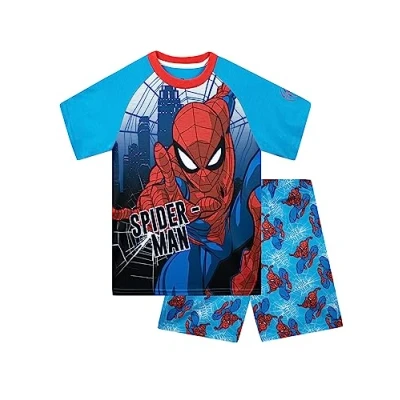Image of Marvel Spiderman Pyjamas for Boys Spider Man Short 10 11 Years Official Merchandise Blue