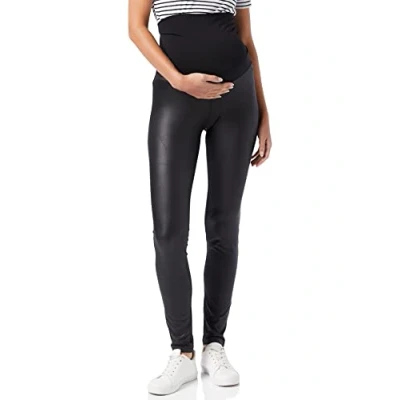 Image of SUPERMOM Women&#039;s Legging OTB Shine Maternity Leggings, Black (Black P090), 8 (Manufacturer Size: XS/S)
