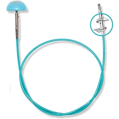 Image of KnitPro Swivel 360 Inter. Cable for 80cm Needle 3pcs, Blue
