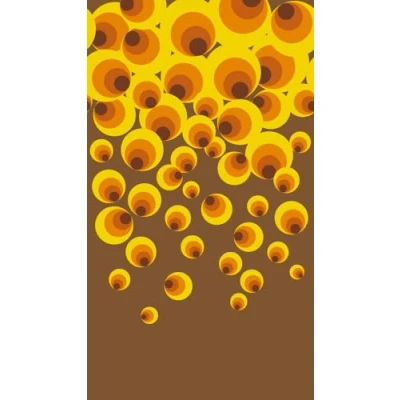 Image of Livingwalls Non Woven Wallpaper, Retro Wallpaper in Orange, Brown and Yellow, Wall for Various Rooms, XXL Picture, 2.80 m x 1.59