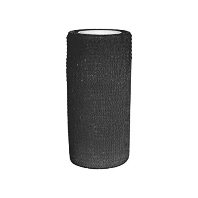 Image of Perry Equestrian Cohesive Bandage Equine Horse Pet Vet Wrap 10cm x 4.5m (Black)