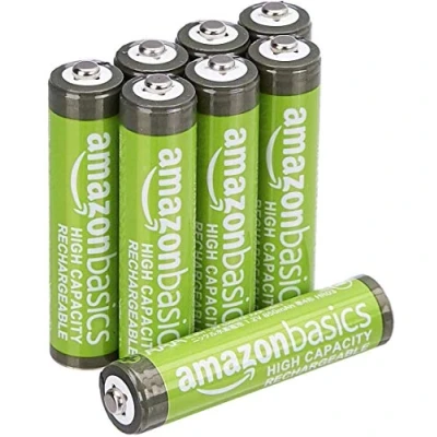 Image of Amazon Basics AAA High Capacity 850mAh NiMH Rechargeable Batteries (Triple A), Pre charged, 8 Pack