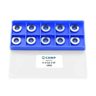 Image of CDBP 12mm(1/2 inch) Round Carbide Inserts for Woodturning, R12x2.5mm Indexable Cutter fits DIY Woodworking Lathe Wood Turning Finisher Hollower Tools, Ci3, 10pcs