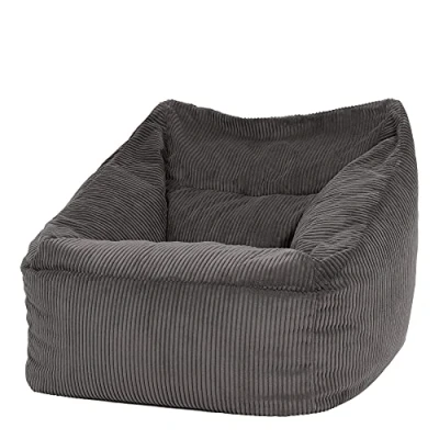 Image of icon Morgan Cord Bean Bag Chair, Stone Beige, Giant Armchair, Large Bags for Adult with Filling Included, Living Room Furniture Chairs