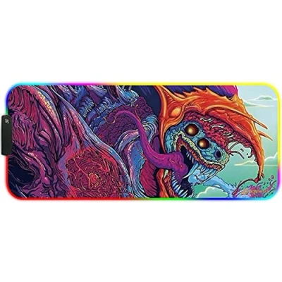 Image of DORRISO RGB Gaming Mouse Pads XXL Large Mat 900x400x3mm Mousepad Anti Slip Rubber Base Computer Keyboard Mice for PC Laptop Desk Mats Beast
