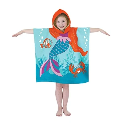 Image of COUNTRY CLUB Kids and Baby Hooded Beach Swimming Bath Poncho Towel Ages 18 months to 6 Years 9 Designs Little Lions Lionesses Sunshine Shells Unicorn Mermaid more