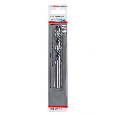 Image of Bosch Professional PointTeQ HSS Twist Drill Bit (for Metal, Reduced Shank, 10.5 x 87 133 mm, Accessories for Driver)