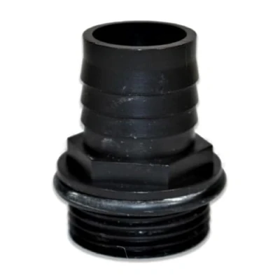 Image of 1&quot; BSP 1 Stepped HOSETAIL Threaded Black KOI Fish Pond Tank Pipe Filter Fitting