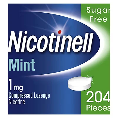 Image of Nicotinell Nicotine Lozenge, Quit Smoking Aid, Sugar Free Mint Flavour, 1 mg, 204 Pieces (Packing May Vary).