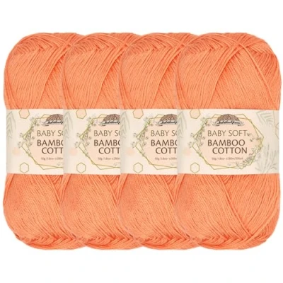 Image of JubileeYarn Baby Soft Bamboo Cotton Yarn 50g/Skein COHO Salmon 4 Skeins