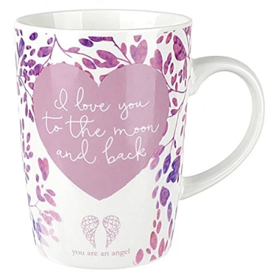 Image of You Are An Angel Ceramic Mug Moon and Back