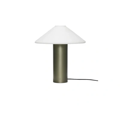 Image of Hübsch Orbit table lamp, dark green, white, iron, glass