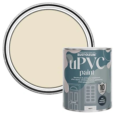 Image of Rust Oleum Beige uPVC Door and Window Paint in Matt Finish Longsands 750ml