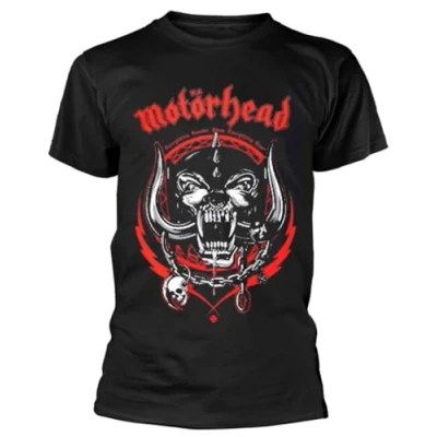 Image of Official T Shirt MOTORHEAD Overkill LIGHTNING WREATH Red Logo M