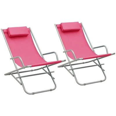 Image of vidaXL Rocking Chairs 2 pcs Steel Pink
