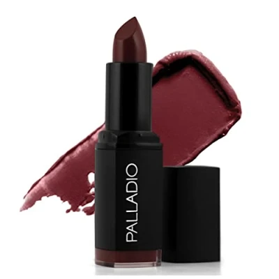Image of Palladio Herbal Matte Lipstick, Plum Majesty, Creamy and Full Coverage Long Lasting Lipstick