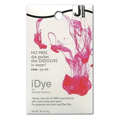 Image of Jacquard iDye Fabric Dye Pink for Natural Fibre Textiles 14g No Mess Packet