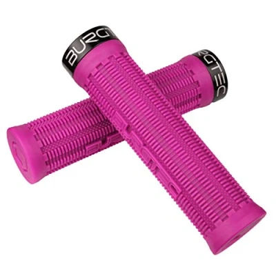 Image of Burgtec Bartender Pro Greg Minnaar MTB Grips Purple/Single Lock On Mountain Bike Biking Cycling Cycle Trail Enduro Riding Ride Comfort Handle Bar Handlebar Race Part Locking Tacky Rubber Pair