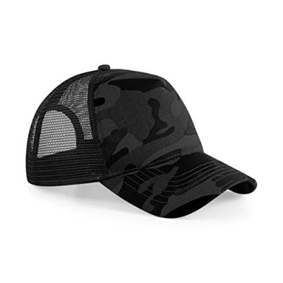 Image of Beechfield Retro Camouflage Snapback Trucker Cap (One Size) (Midnight Camo)