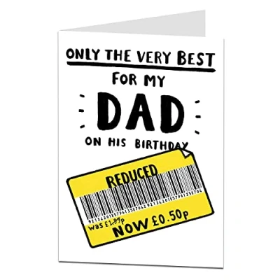 Image of LimaLima The Very Best Funny Happy Birthday Card For Dad Perfect 40th 50th 60th 70th