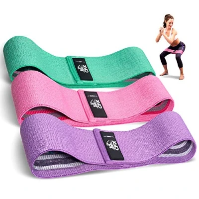 Image of CFX Resistance Bands 3 Sets, Premium Exercise with Non Slip Design for Hips &amp; Glutes, Level Workout Booty Women and Men,Home Training,Fitness,Yoga