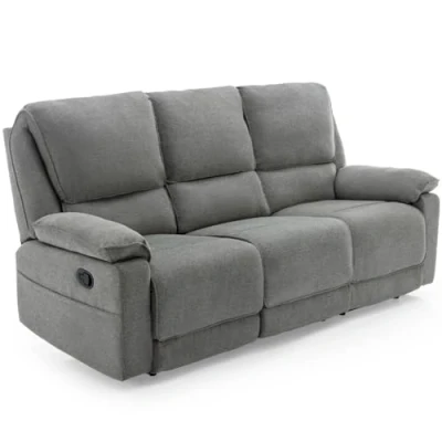 Image of More4Homes SYDNEY FABRIC MANUAL RECLINER SOFA (Grey, 3 Seater)
