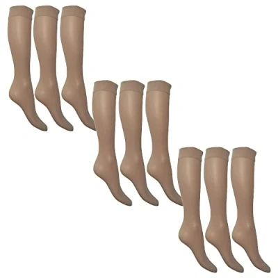 Image of 15 Denier Sheer Knee Highs Diamond 9 Pairs (3 Packs)