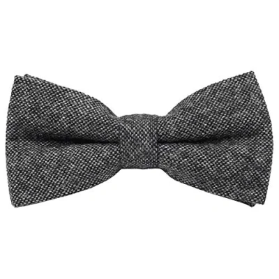 Image of Men&#039;s Luxury Wool Pre tied and Fully Adjustable Bow Tie (Charcoal Grey) suitable for formalwear, office, weddings, parties, grooms &amp; groomsmen outfits
