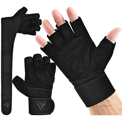 Image of RDX Weight Lifting Gloves with Wrist Support, 50 CM Long Straps, Anti Slip Padded Palm Protection, Breathable Gym Grip for Fitness Training Workout Powerlifting, Men Women Bodybuilding Exercise