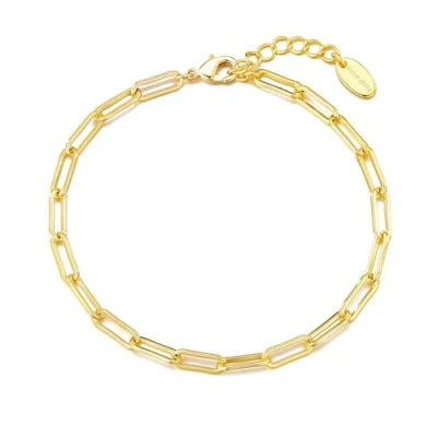 Image of Philip Jones Gold Plated Small Link Paperclip Bracelet