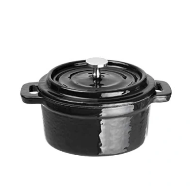 Image of Vogue Cast Iron Round Mini Pot 49X99X130mm 240ml Stockpot Saucepan Cookware
