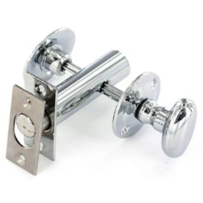 Image of Chrome Bathroom Door Lock Toilet Privacy Thumbturn Security Bolt Emergency Coin Release