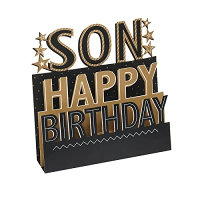 Image of Birthday Card For Son With Envelope Sweet Design Pop Up 3D Lettering