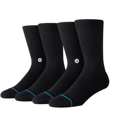 Image of Stance Crew Socks Icon (Black, Medium) 2 Pack