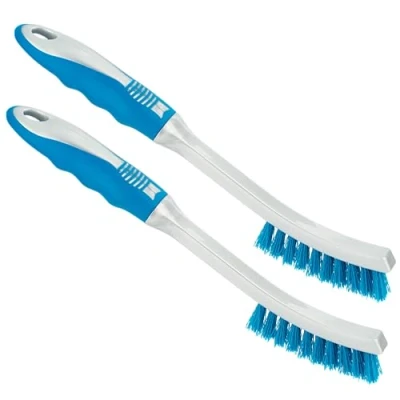Image of Homeshopa Grout Tile Brush, 2 Pack Plastic Small Narrow Cleaning Brush to Remove Mould Dirt and Grime Mildew, Scrub with Stiff Bristles, Multifunction Kitchen Bathroom