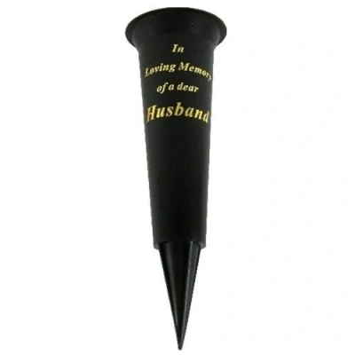 Image of In Loving Memory of a dear Husband Verse Graveside Memorial Grave Spiked Flower Vase
